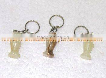 TOP PAKISTANI NATURAL STONE ONYX KEY CHAINS HANDICRAFTS