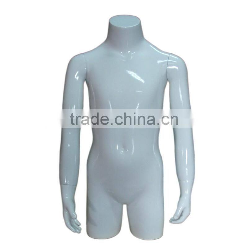 Gloss White Child Bust Form With Arms Mannequin Display