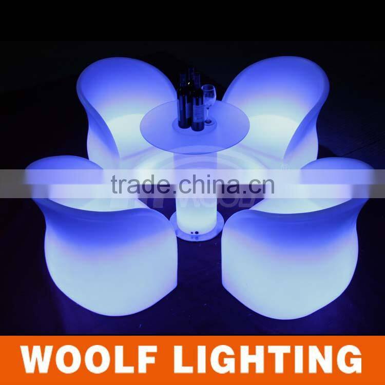 led glowing pillar glass bar cocktail tables