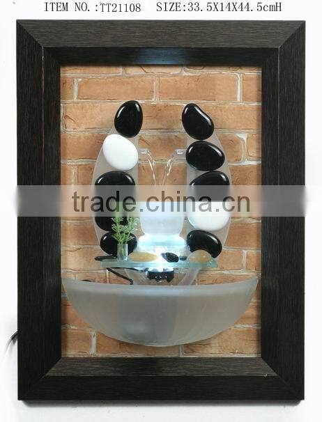wall-mounted water fountain with led light for home decoration