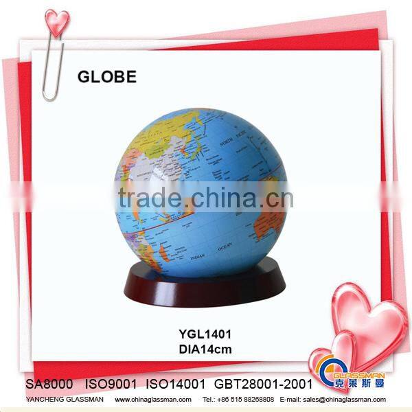 plastic deskpot globe with wood base YGL1401 plastic world globe earth golbe