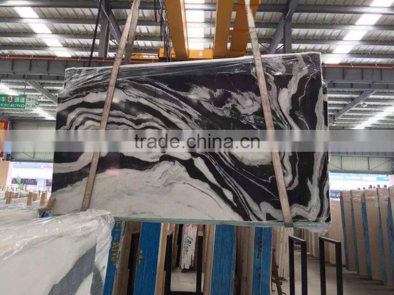 panda white marble polished flooring tiles