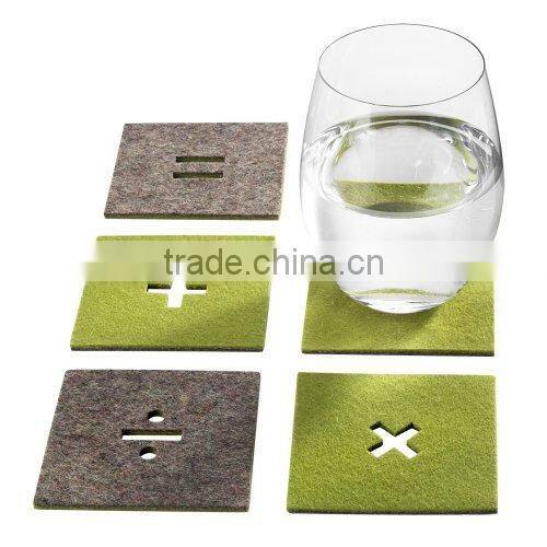 Eco Friendly Red Polyester Felt Drink Coaster for Giveaway