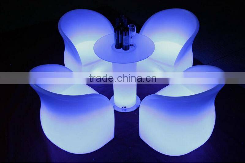 Led Bar Furniture Round Table/Hot Sell Led Rechargeable Coffee Table/LED Remote Outdoor Lawn Tea Table