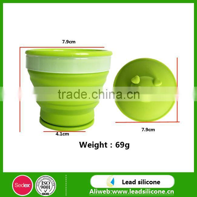 Healthy Life Sedex And SOS Grade Eco-friendly Baby Colorful Silicone Folding Cup