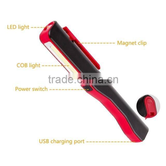 LED COB Pen Light Pocket Torch Lamp Magnetic Inspection Work Light