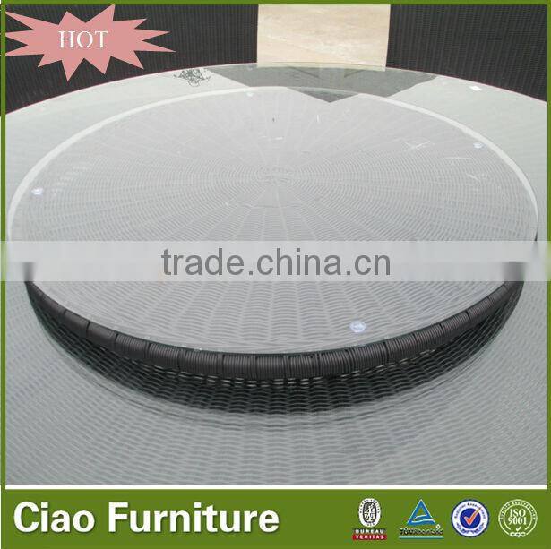 Rattan restaurant ding dong feng round rotating dining table