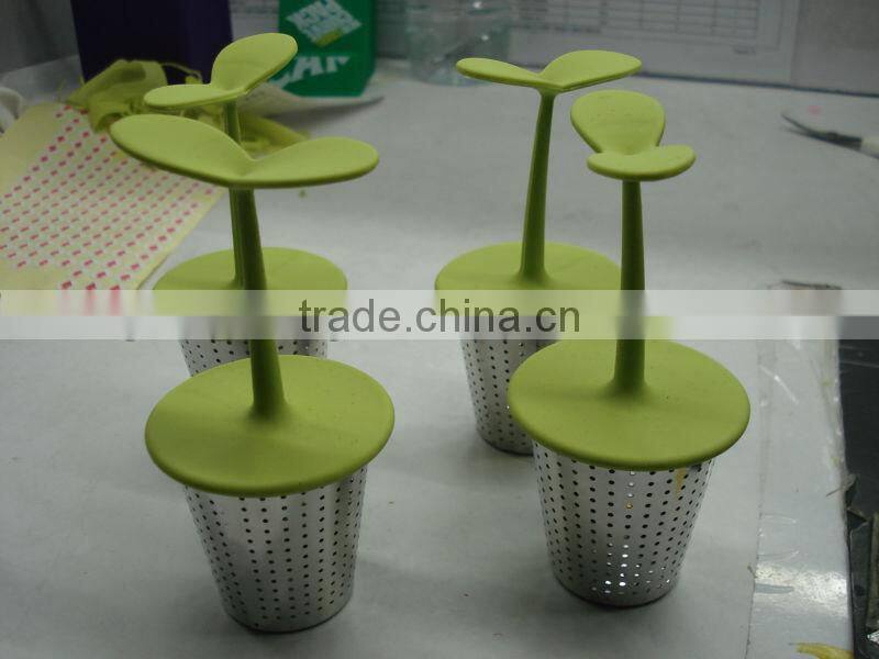 hot sale leaf shape stainless steel silicone tea infuser