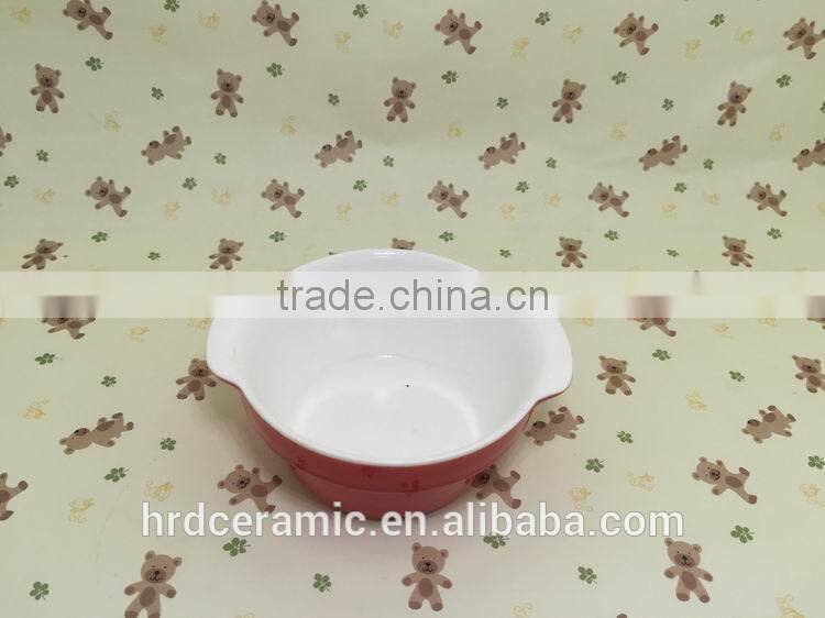 Red stock porcelain ceramic plates dishes for promotion