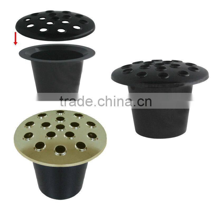 Gold Lids Cemetary Vase Insert Plastic Flower Pot