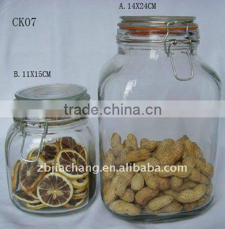 clip lid glass storage jar