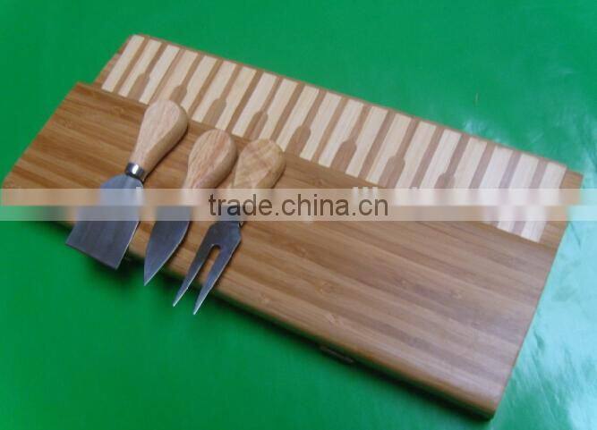 bamboo cheese cutting board set