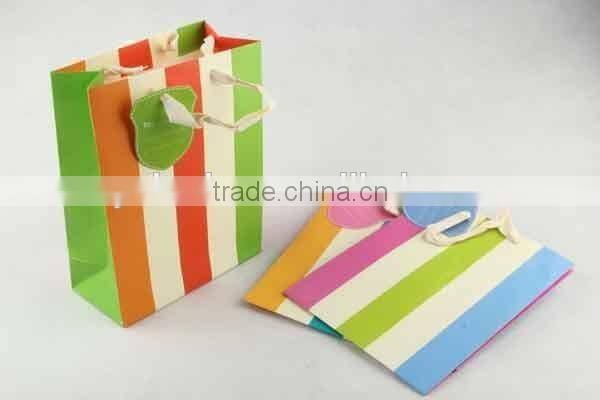 Foldable Gift Bag with Fringe Pattern/ Shopping Bag