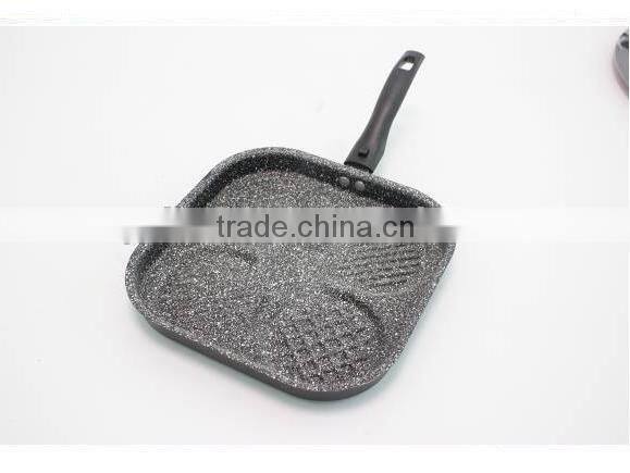 non stick marbel coating multi-use divided frying pan