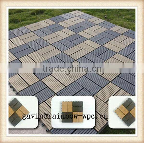 Waterproof wpc DIY floor tiles, non-slip interlocking floor tiles, wpc interlocking plastic base deck