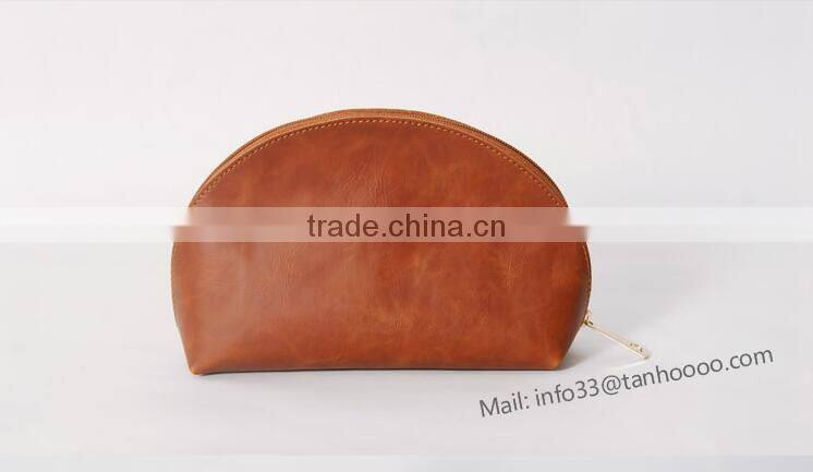 Brown cosmetic bag custom cosmetic bag make up bag Brass zipper four size available