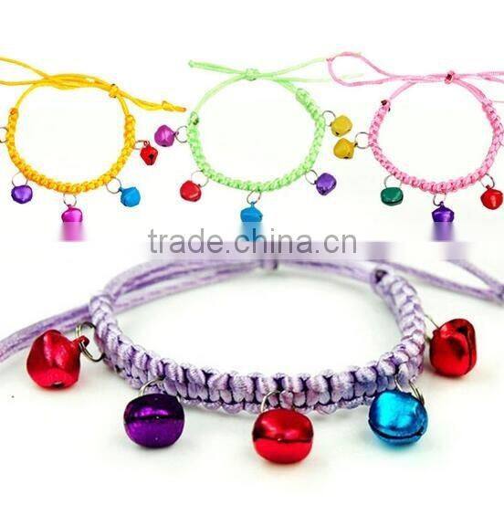 wholesale handmade colorful pet accessories collar with bell