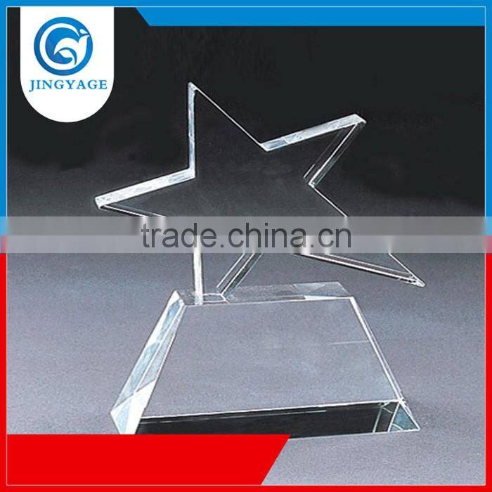 Jingyage top quality k9 unique crystal star award souvenir star trophy awards crystal star trophies