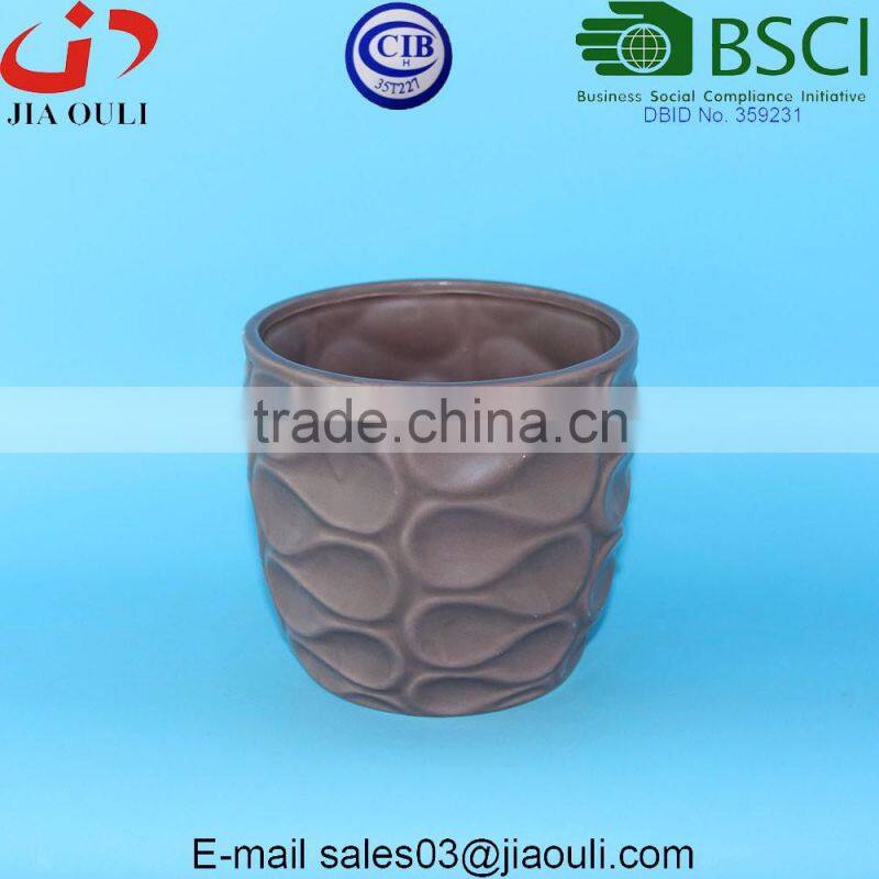 Wave Pattern Ceramic Succulent Planter Pot Matte Finish, Modern Minimalist Home Decoration