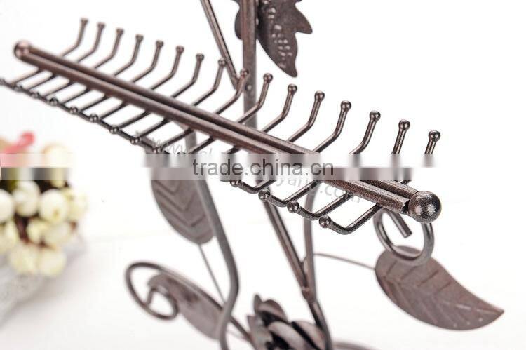 Rose metal jewelry display neck stands 2 layers jewelry stand