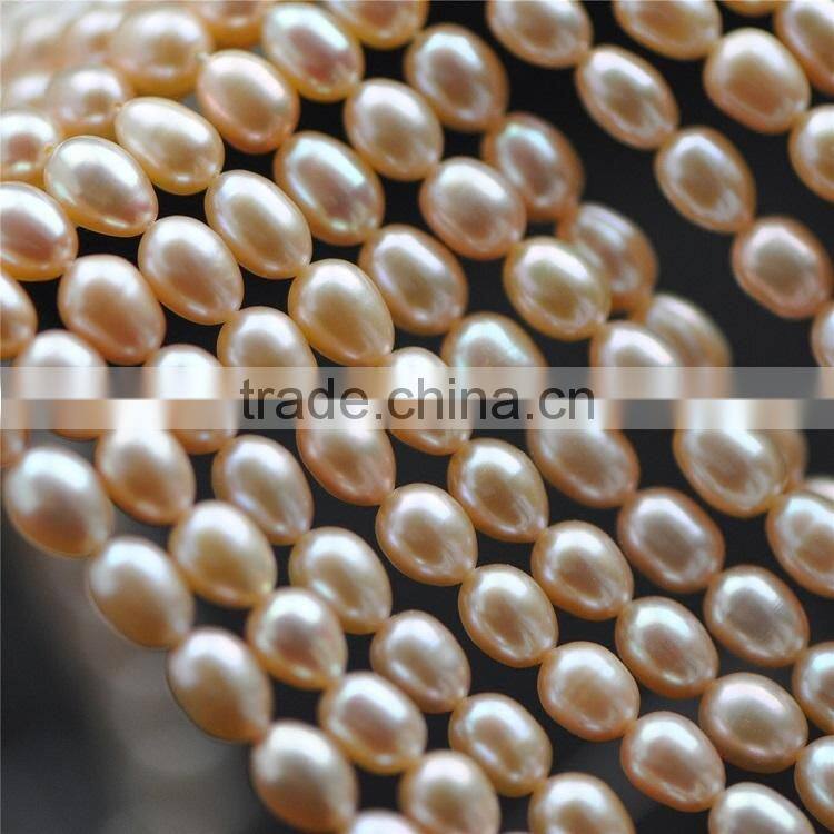 4-5mm orange rice shape freshwater pearl strand