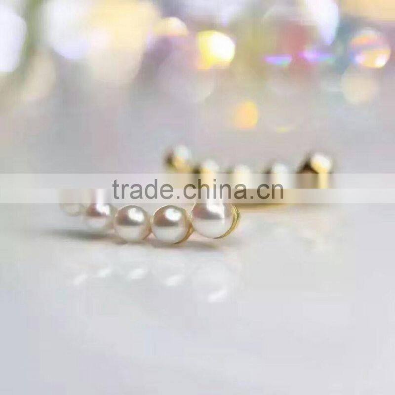 6-8mm Akoya pearl earrings with 14k gold hook earring