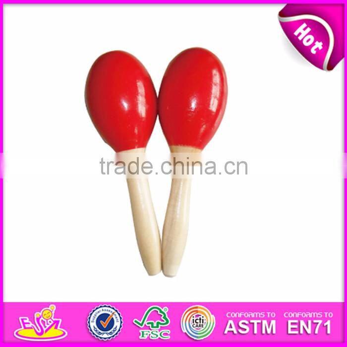 2017 Wholesale educational baby toys wooden musical maracas W07I046