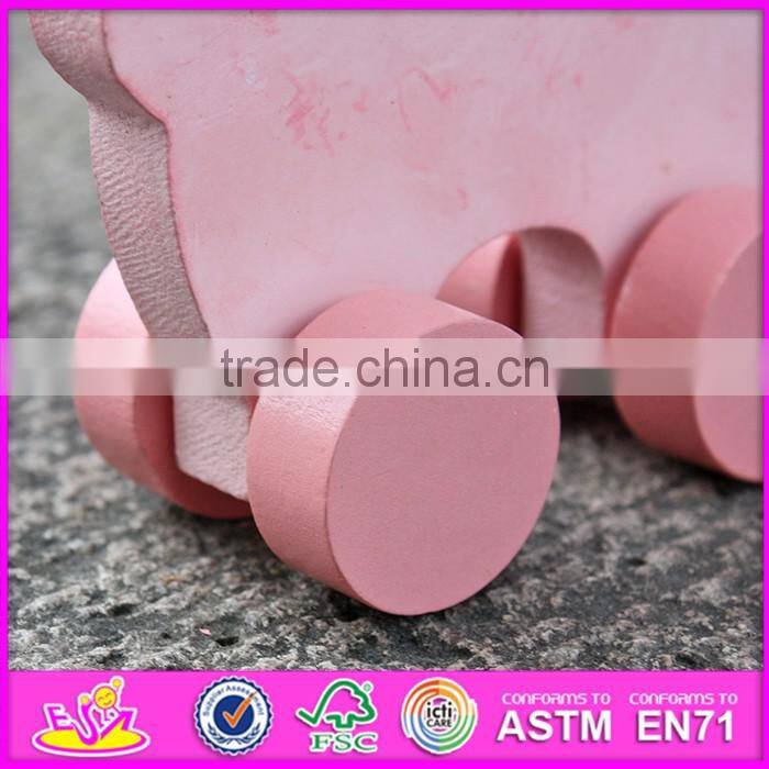 2017 New products pig car toy wooden toy making plans W04A321