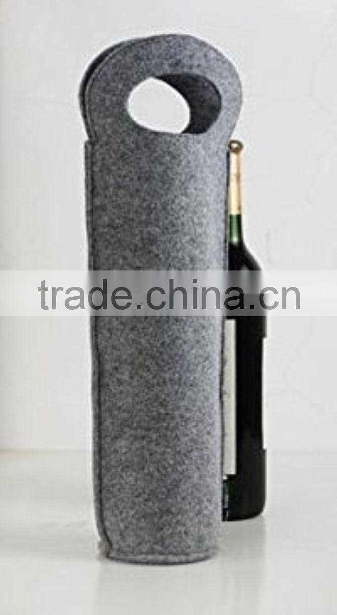 High Quality Felt Wine Tote One Pocket Wine Bag Household Storage Wine Bottle Carrier Gift - Light Gray (TM-FT016)