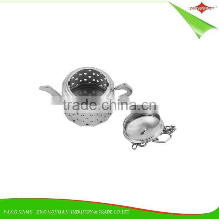 ZY-S3018 Novelty teapot shaped stainless steel tea infuser