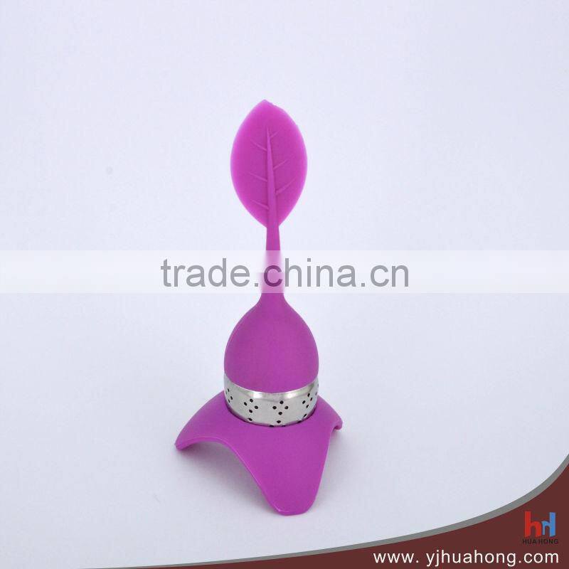Food Grade Colorful Stainless Steel&Silicone Leaf Tea Infuser