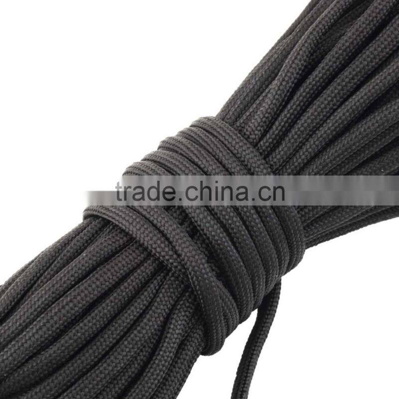 1set new black 550 Popular Type III 7 Strand Parachute Paracord Nylon Cord Lanyard Mil Spec Core 100FT