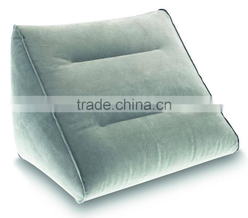 Cheap Price Convenient Quality Flocking Inflatable Cushion , Airplane Car Travel Cushion