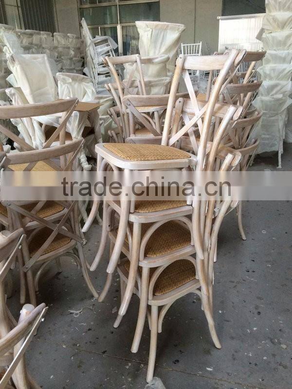 solid wood stacking living room dining chair wooden antique cross back dining chair