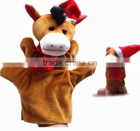 cartoon hand puppets toys mini christmas plush tiger finger puppets toy