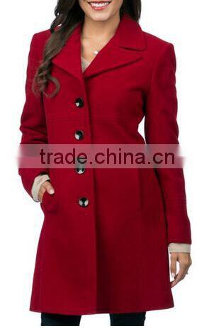 Women's Notch Collar Classic Wool Coat