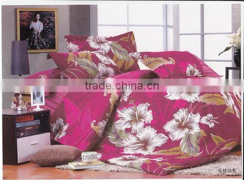 100%polyester digital printed flower vivid wedding lovers diamond velvet bedding set