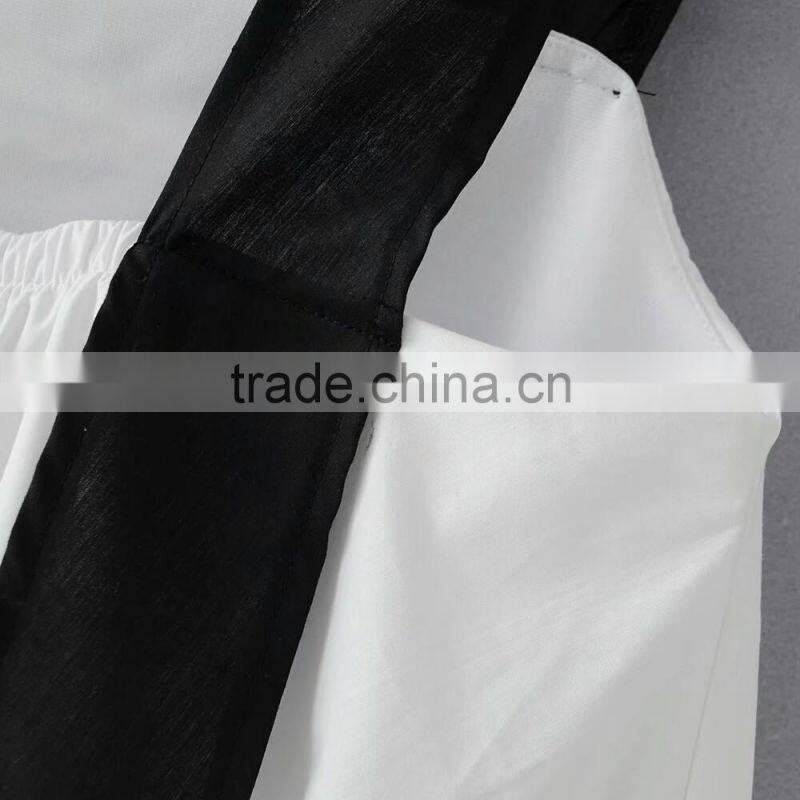 Women latest design wholesale contrast double layered tank top