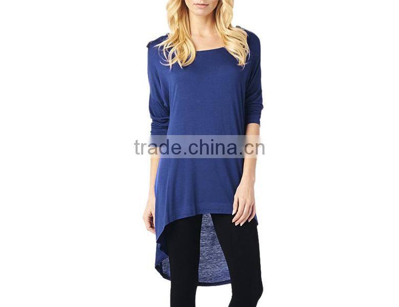 with 3/4 Sleeves woman plain t-shirt dress