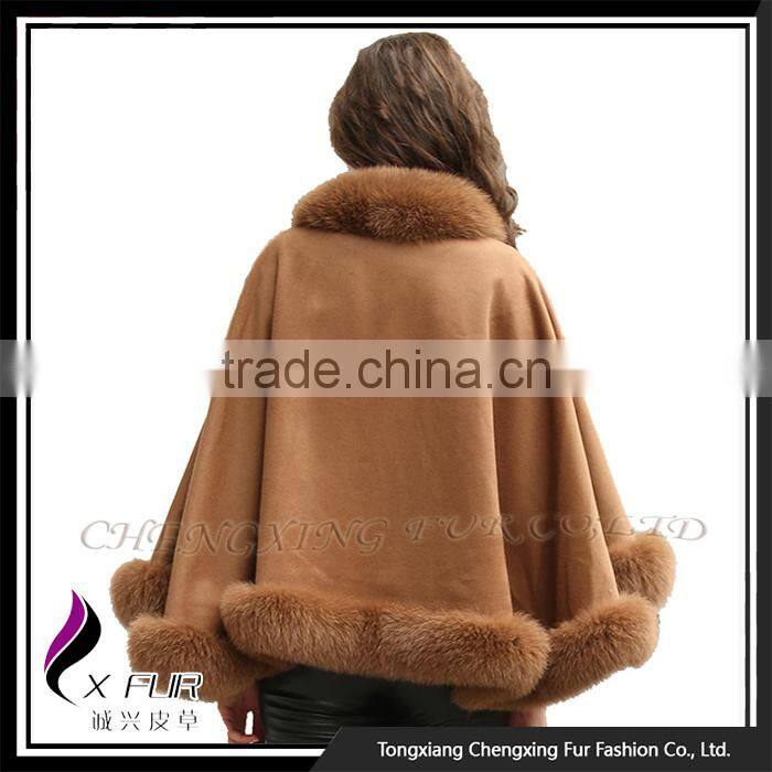 CX-B-P-54B Women High Quality Newest Wholesale Pashmina Shawl With Fur