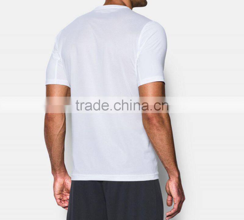 Mens Short Sleeve Tops Casual Quick Dry Slim Fit Polyester Spandex Blend Stretchy Material Tops Football Tee Solid Custom Color