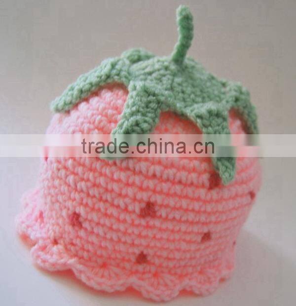 lovely wool hat crochet baby strawberry hat