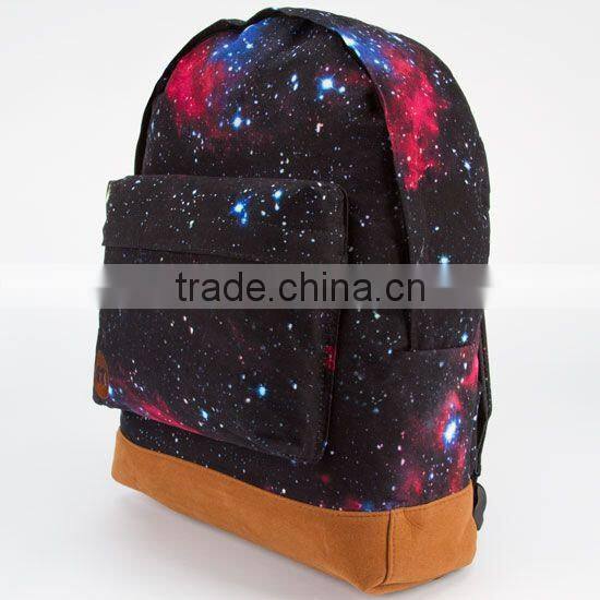 Custom printed blank canvas galaxy school backpack