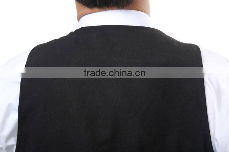 Juqian custom 5 start summer restaurant manager hotel waiter receptionist uniform designs with embroidery vest