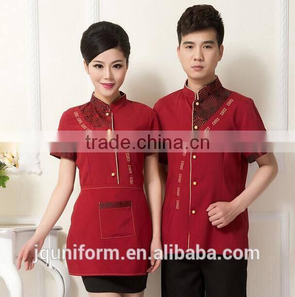 Custom factory wholesale international hotel lady uniforms ,nice design man catering uniforms in los angeles
