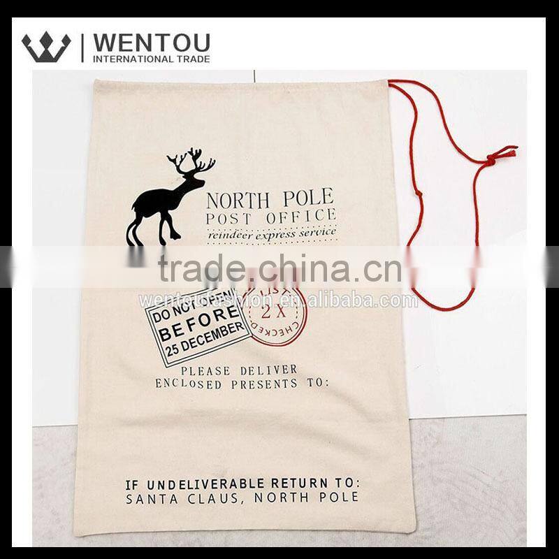 Wholesale Large Canvas Christmas Gift Bag With Drawstring