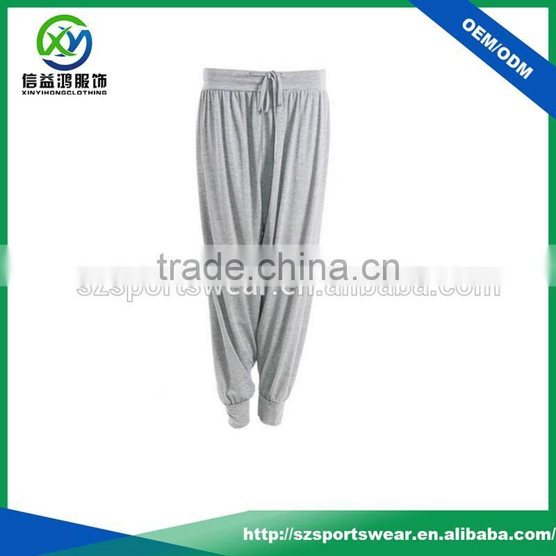 Solid color combed cotton fabric loose fit yoga pants