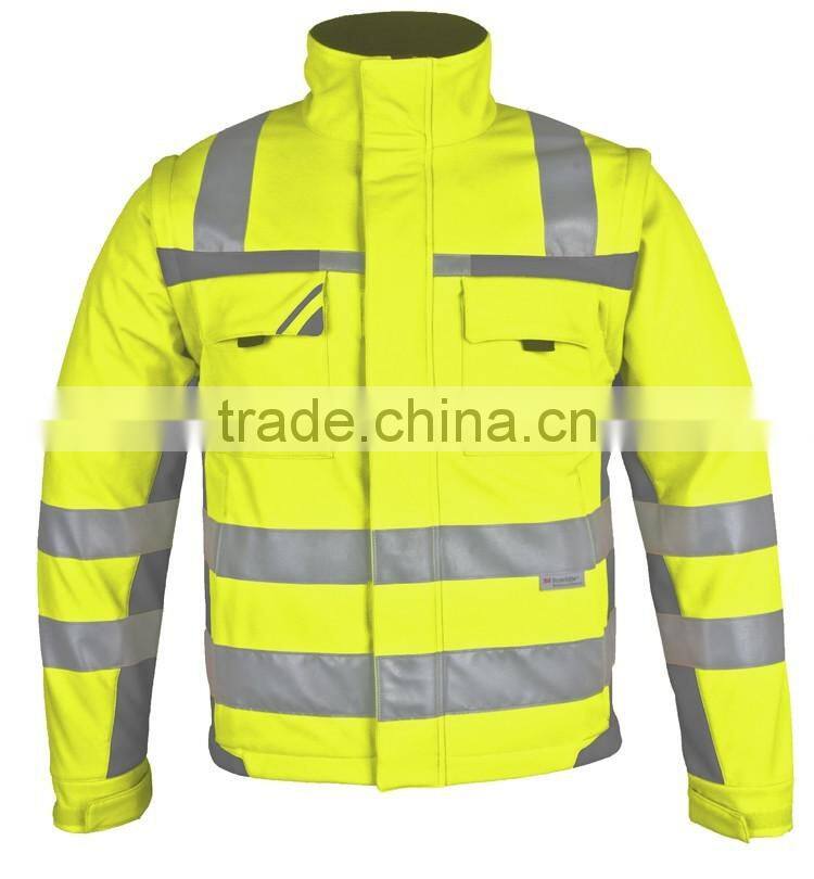 Hot selling safety jacket with reflective tape high visibility jacket