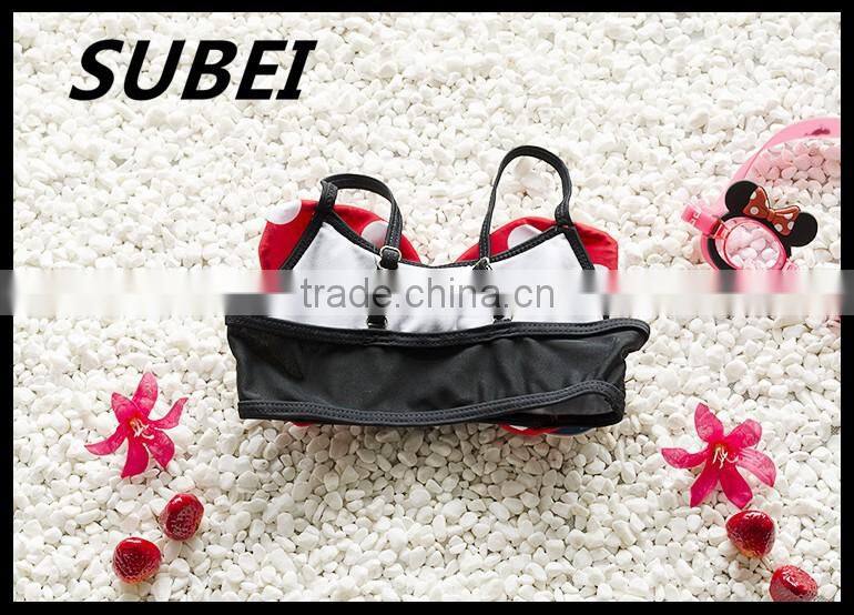 Children's swimsuit girls swimsuit big wave point split child bikini two-piece swimsuit children swimming cap