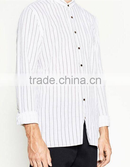 Seven men solid color shirt sleeve shirt